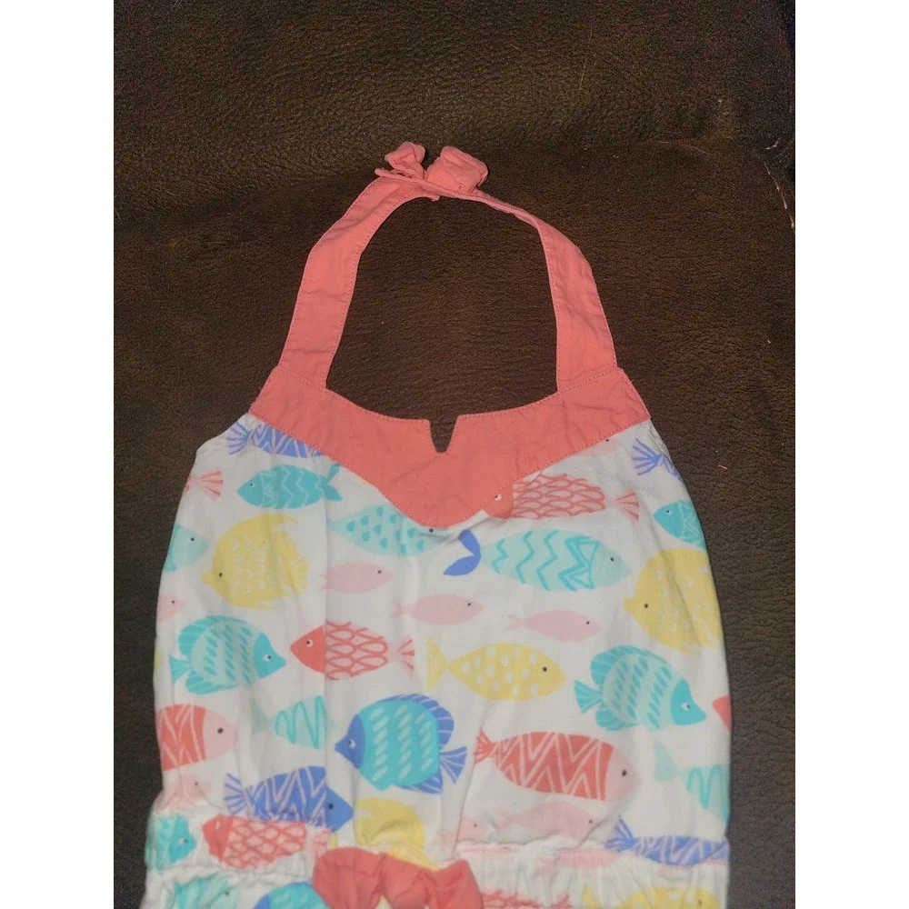 Gymboree tropical‎ breeze fish romper halter one piece size 12 18 months